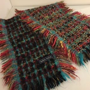 Helen Welsh Rainbow Thread Mohair Wool Scarf - image 1